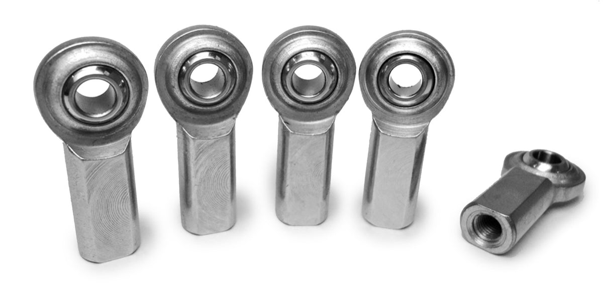 Rod Ends - Metric Female - Stainless 304 Housing, PTFE Race - M6 x 1.00 LH - 5 Pack