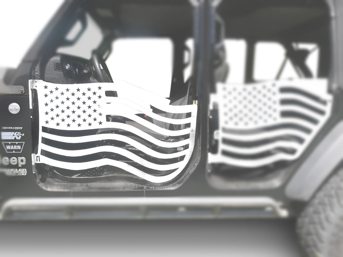 JL and JT Front Premium Flag Trail Doors - Cloud White