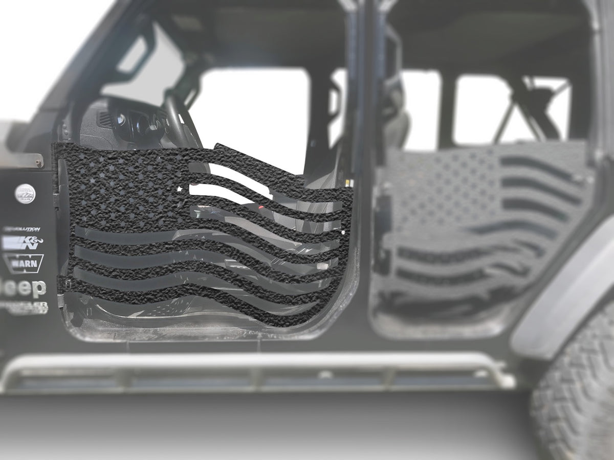 JL and JT Front Premium Flag Trail Doors - JT - Texturized Black