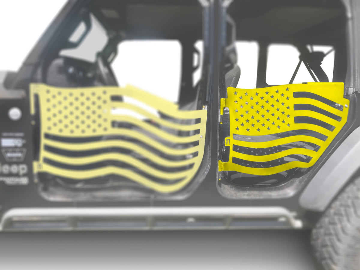 JL and JT Rear Premium Flag Trail Doors - JT - Lemon Peel