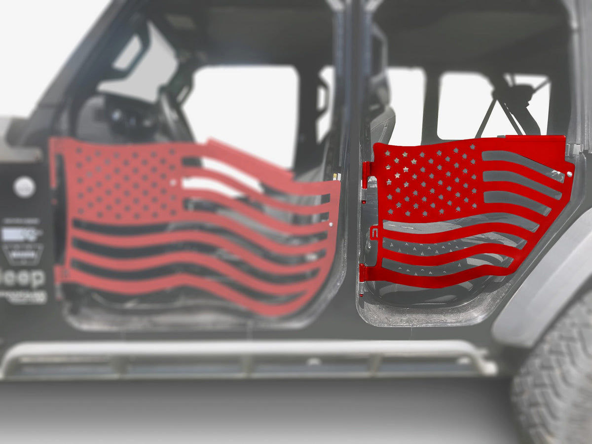 Steinjäger Doors Gladiator JT 2019 to Present Trail, American Flag Design American Flag Red Baron