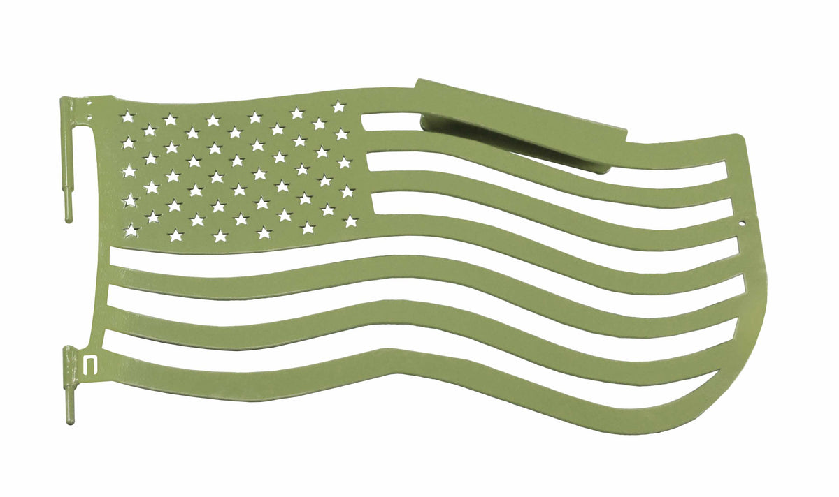 Steinjäger Doors Wrangler JL 2018 to Present Trail, American Flag Design Front Doors Locas Green