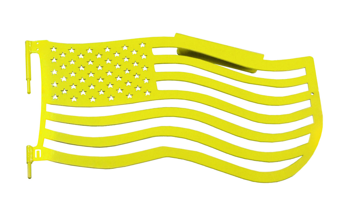 Steinjäger Doors Wrangler JL 2018 to Present Trail, American Flag Design Front Doors Neon Yellow