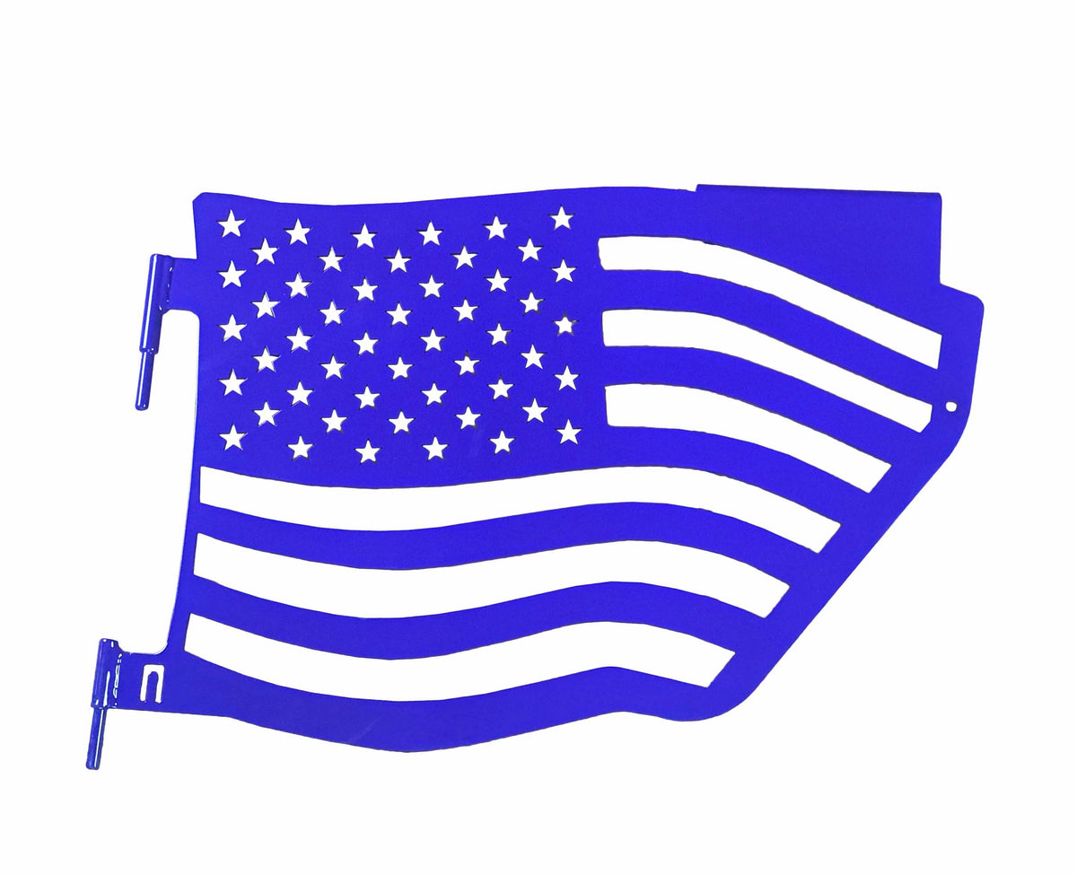 Steinjäger Doors Wrangler JK 2007-2018 Trail, American Flag Design Rear Southwest Blue