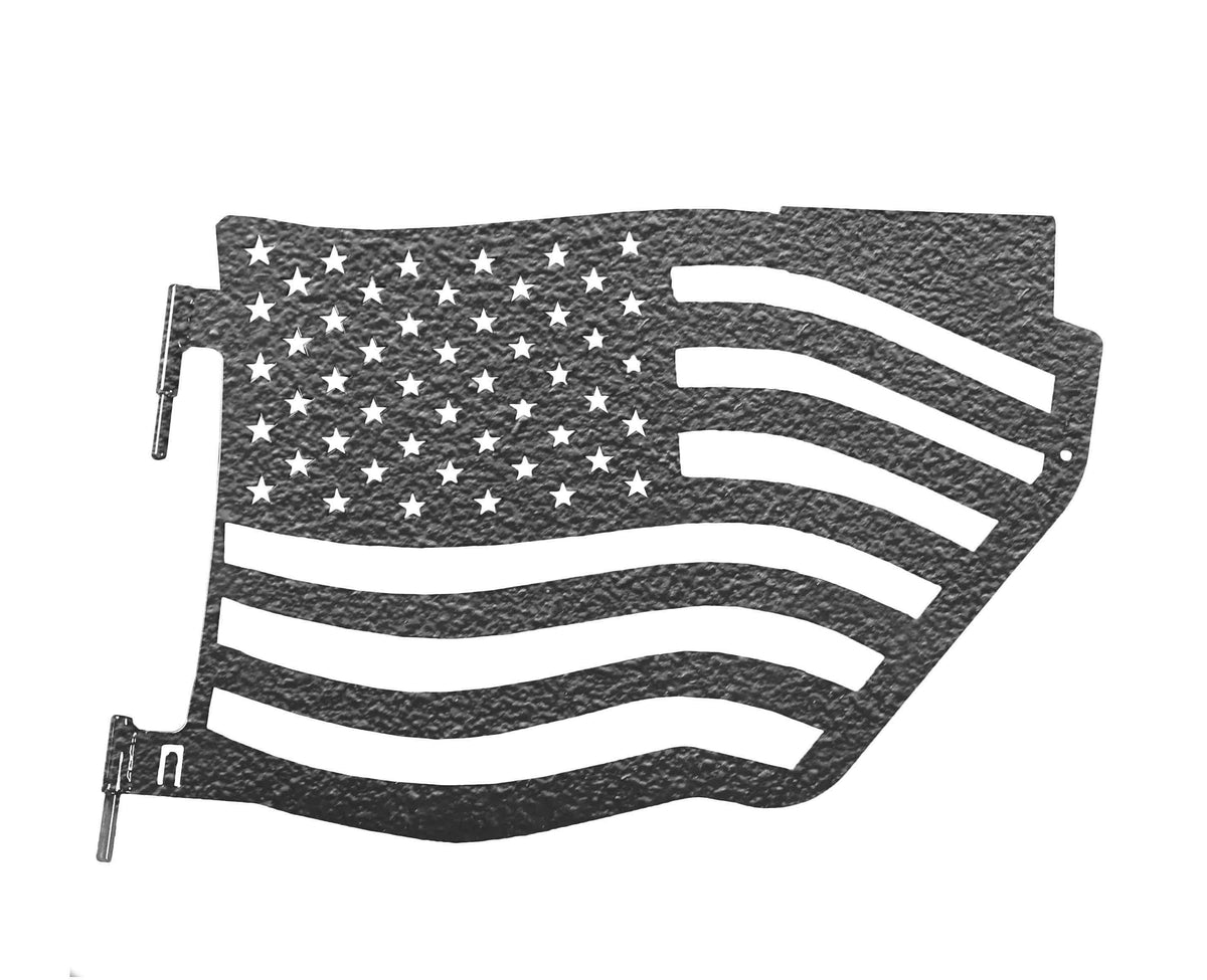 Steinjäger Doors Wrangler JK 2007-2018 Trail, American Flag Design Rear Texturized Black