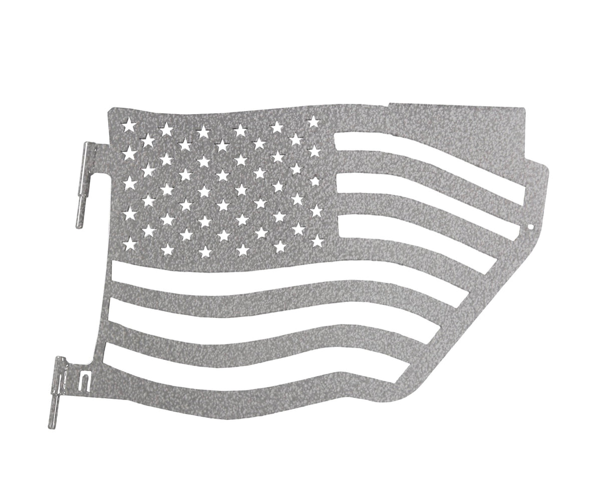 JK Rear Premium Flag Trail Doors - Gray Hammertone