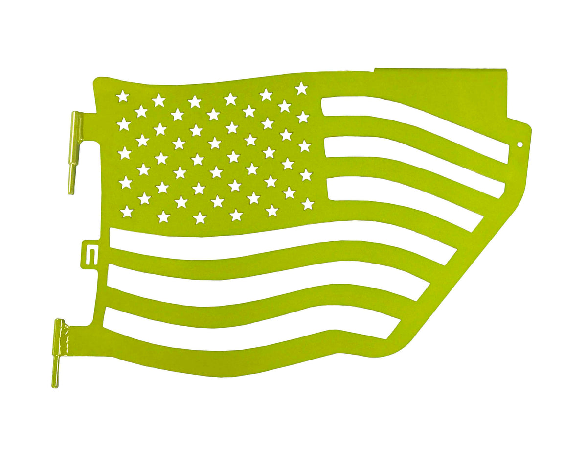 Steinjäger Doors Wrangler JL 2018 to Present Trail, American Flag Design Rear Doors Gecko Green