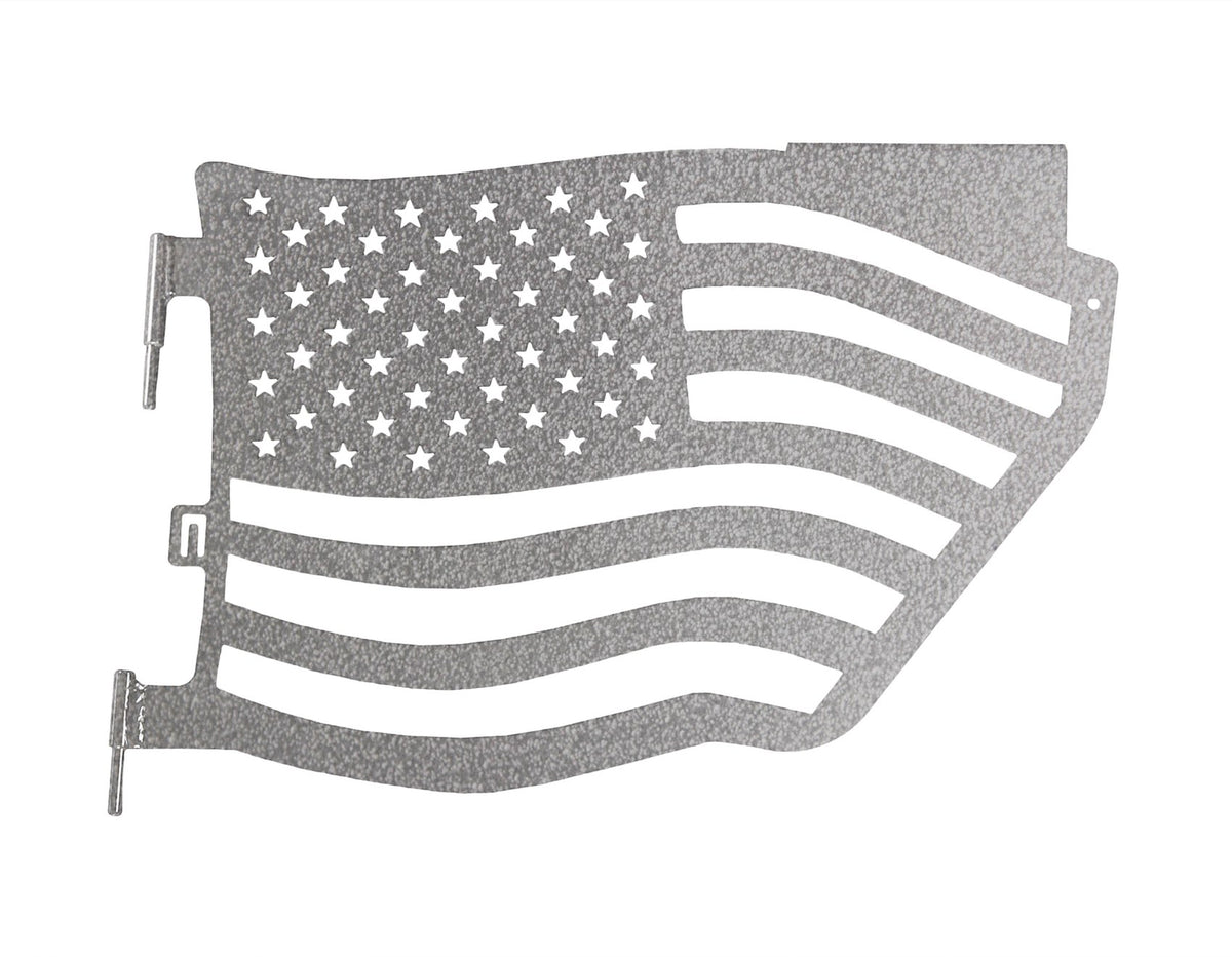 Steinjäger Doors Wrangler JL 2018 to Present Trail, American Flag Design Rear Doors Gray Hammertone