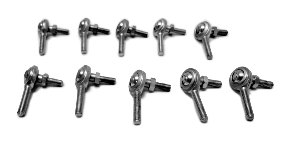 Rod Ends - Inch Male - 3/8-24 RH Studded - Steel Housing, 2 Piece - 10 Pack