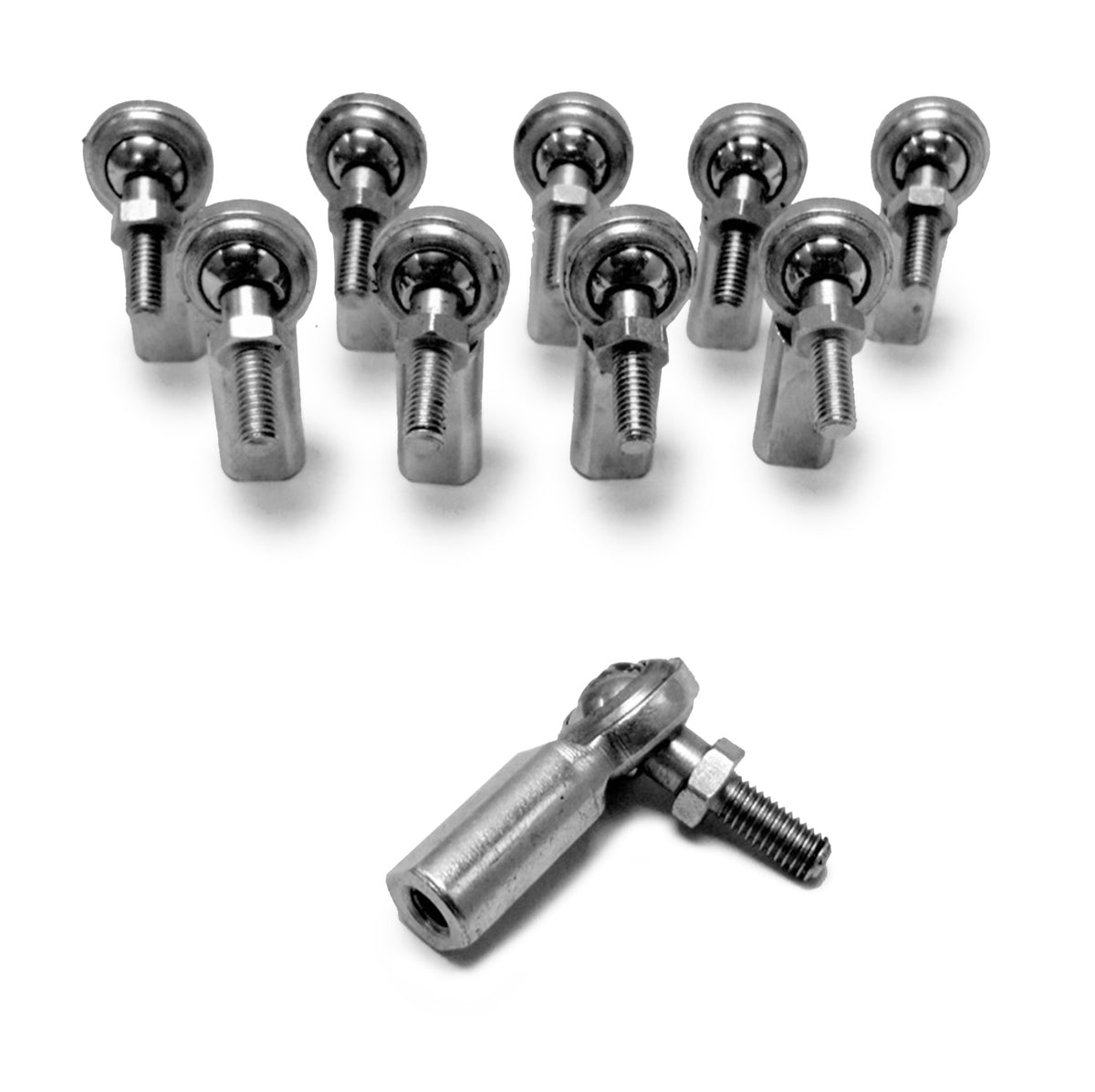 Rod Ends - Inch Female - Steel Housing, 2 Piece - 10-32 LH Studded - 10 Pack