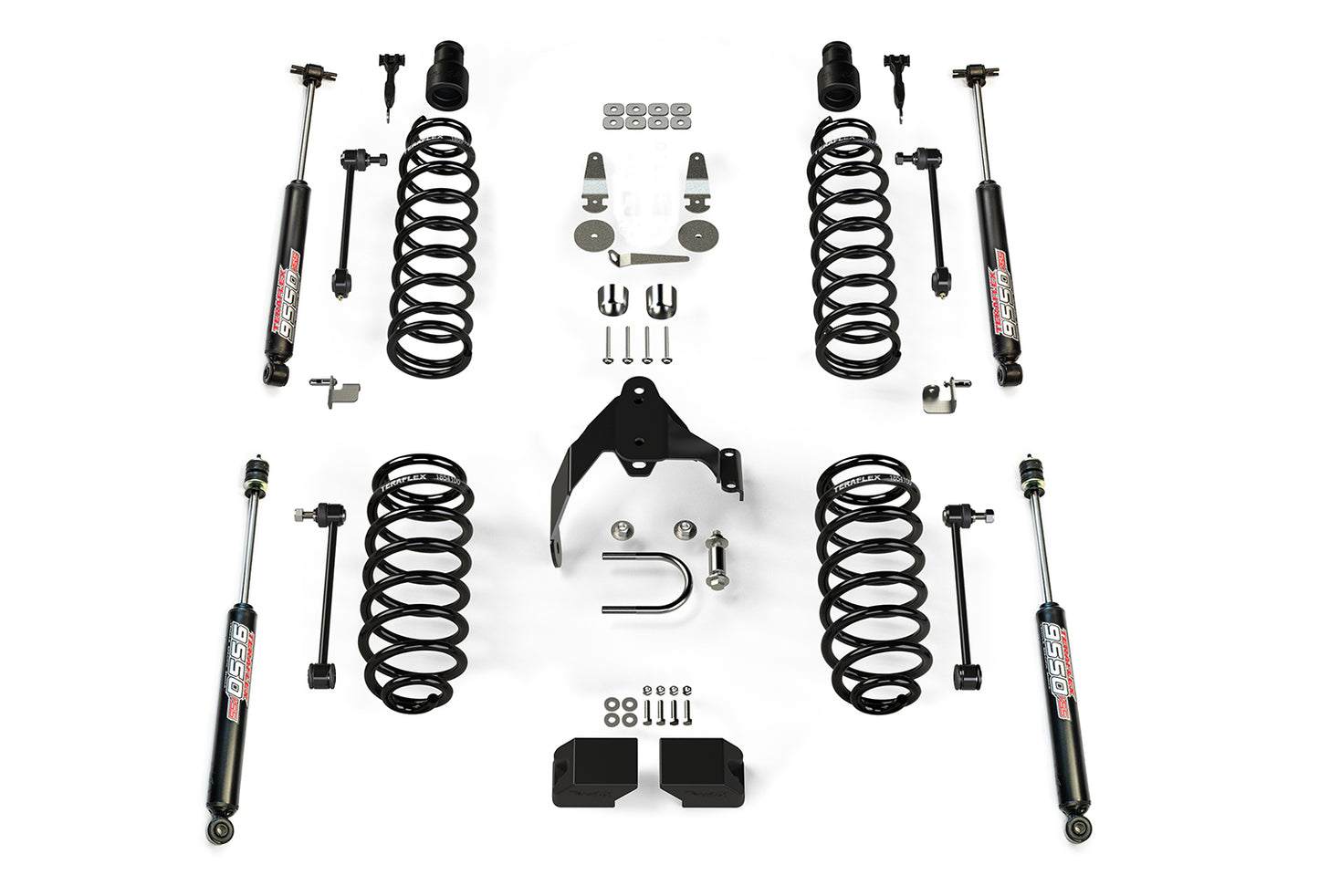 07-18 Wrangler JK 4 Door 3 Inch Coil Spring Base Lift Kit & 9550 VSS Twin-Tube Shocks TeraFlex