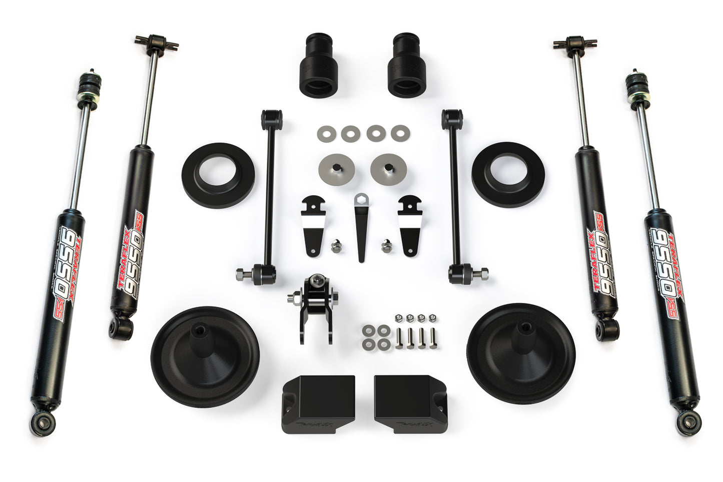 07-18 Wrangler JK 2.5 Inch Performance Spacer Lift Kit & 9550 VSS Twin-Tube TeraFlex