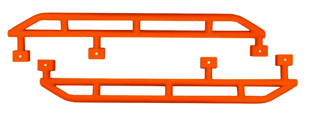 JKU Heavy-Duty Rock Slider Kit - Fluorescent Orange