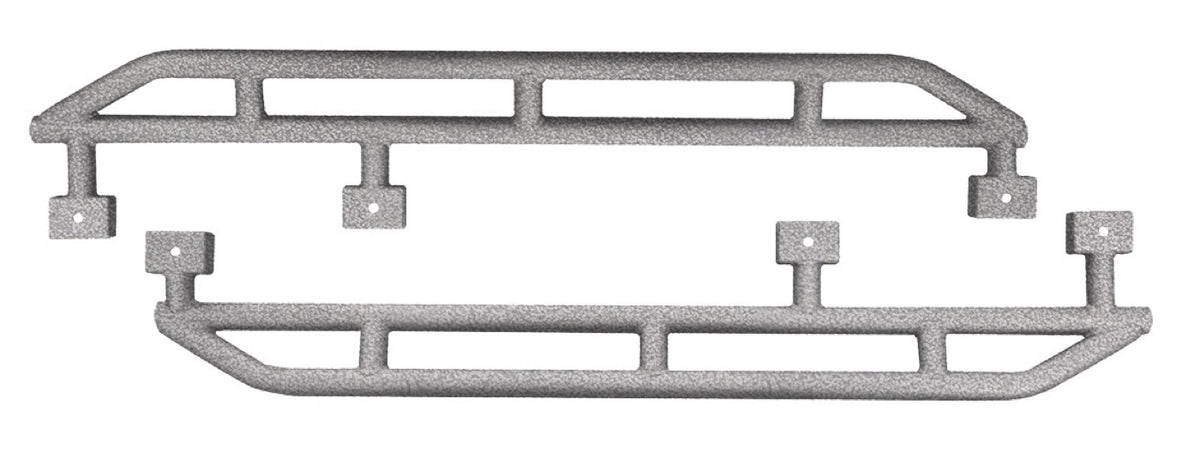 JKU Heavy-Duty Rock Slider Kit - Gray Hammertone