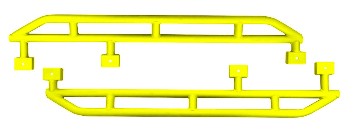 JKU Heavy-Duty Rock Slider Kit - Neon Yellow