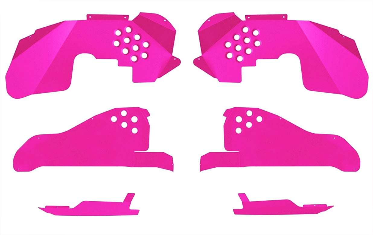 Steinjäger Fenders Wrangler JK 2007-2018 Inner Full Kit, Fronts, Rears, Front Inserts Hot Pink