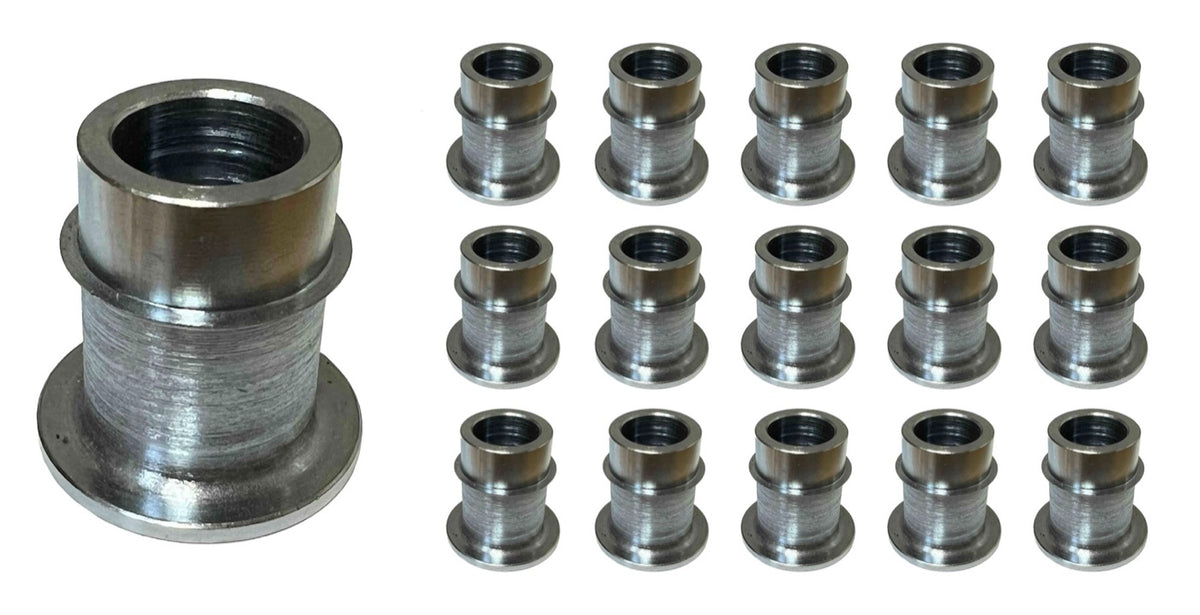 Rod End Misalignment Inserts - For 7/8 Rod Ends Straight Style - Yields 5/8 Bore - Plated Steel - 16 pack - 2.625 inch width