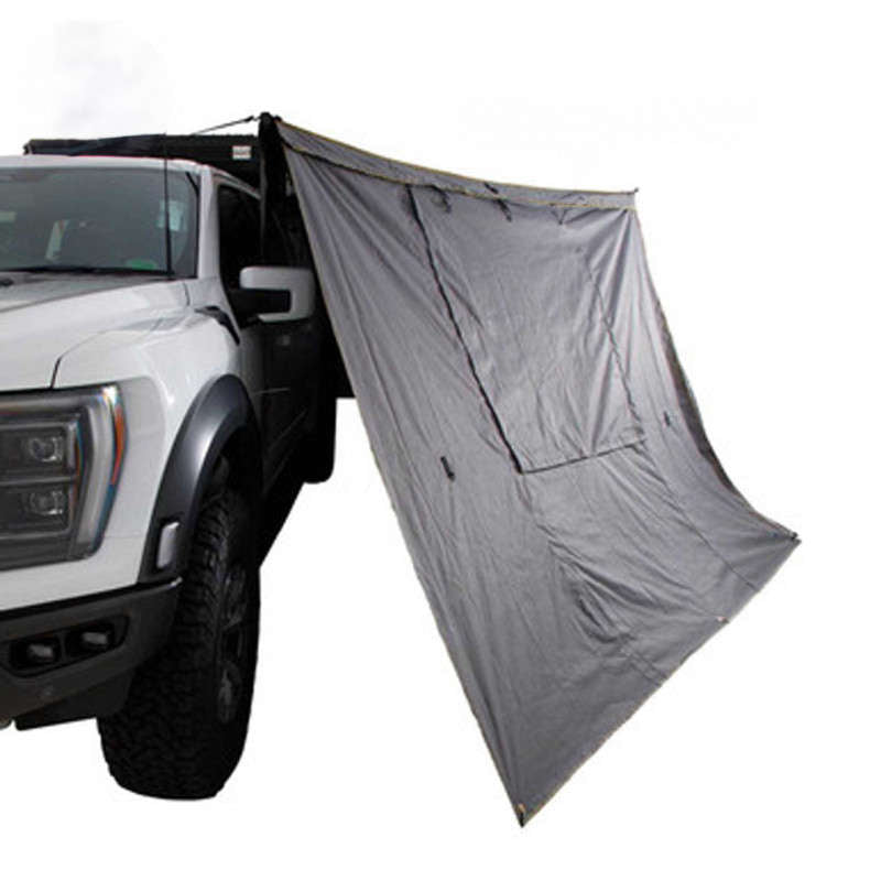Overland Vehicle Systems HD Nomadic 270 - Awning Wall 3, Passenger Side, Grey Body, Green Trim W/Storage Bag