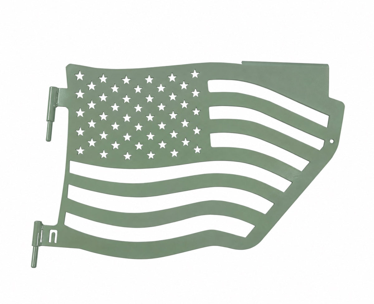 JK Rear Premium Flag Trail Doors - Locas Green