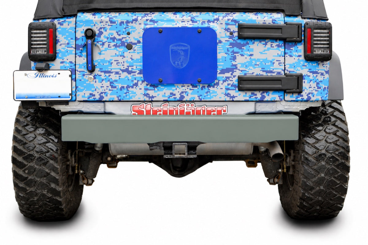 JK Cap-Style Rear Bumper without D-Ring Mounts - Locas Green