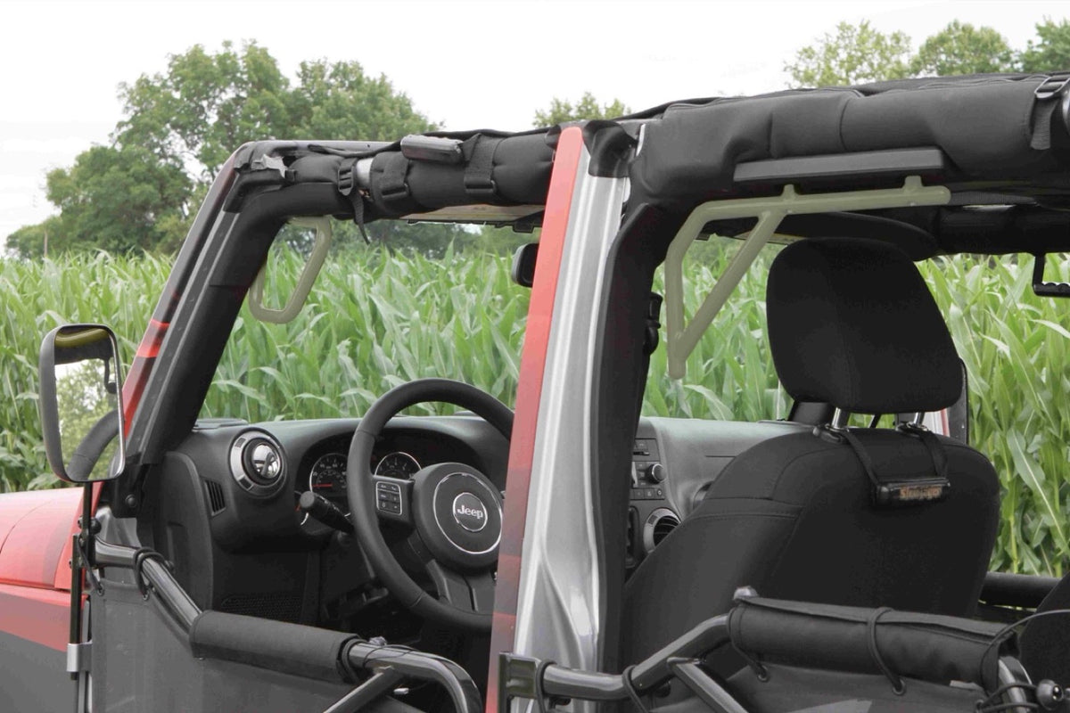 JKU Front and Rear Rigid Grab Handle Kit - Locas Green