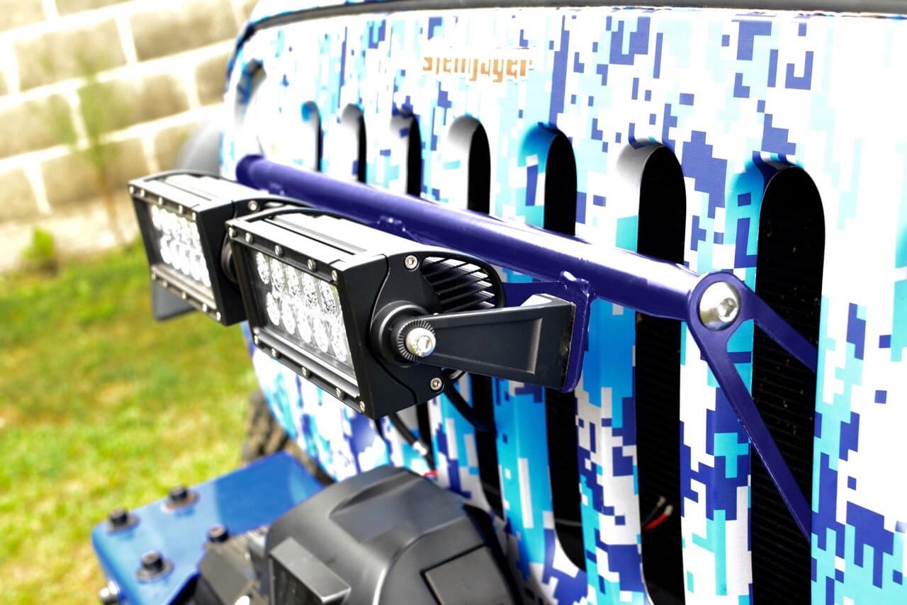 Steinjäger Exterior Accessories Wrangler JK 2007-2018 Light Mounts Grill Brackets Southwest Blue