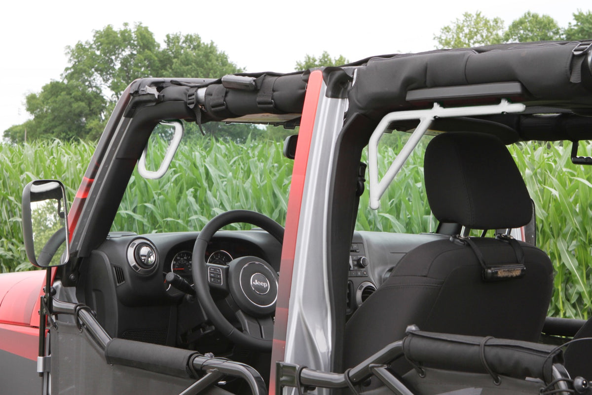 JKU Front and Rear Rigid Grab Handle Kit - Cloud White
