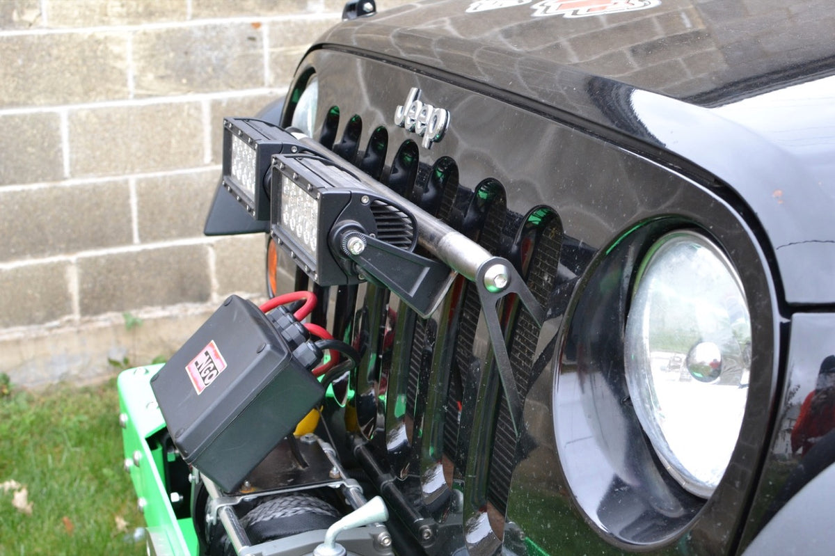 JK Grille Light Bar with Lights - Texturized Black