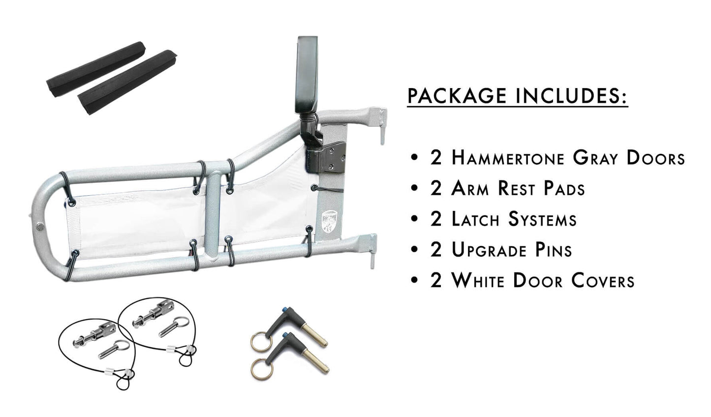 Steinjäger Doors Wrangler TJ 1997-2006 Trail, Tubular Style Gray Hammertone