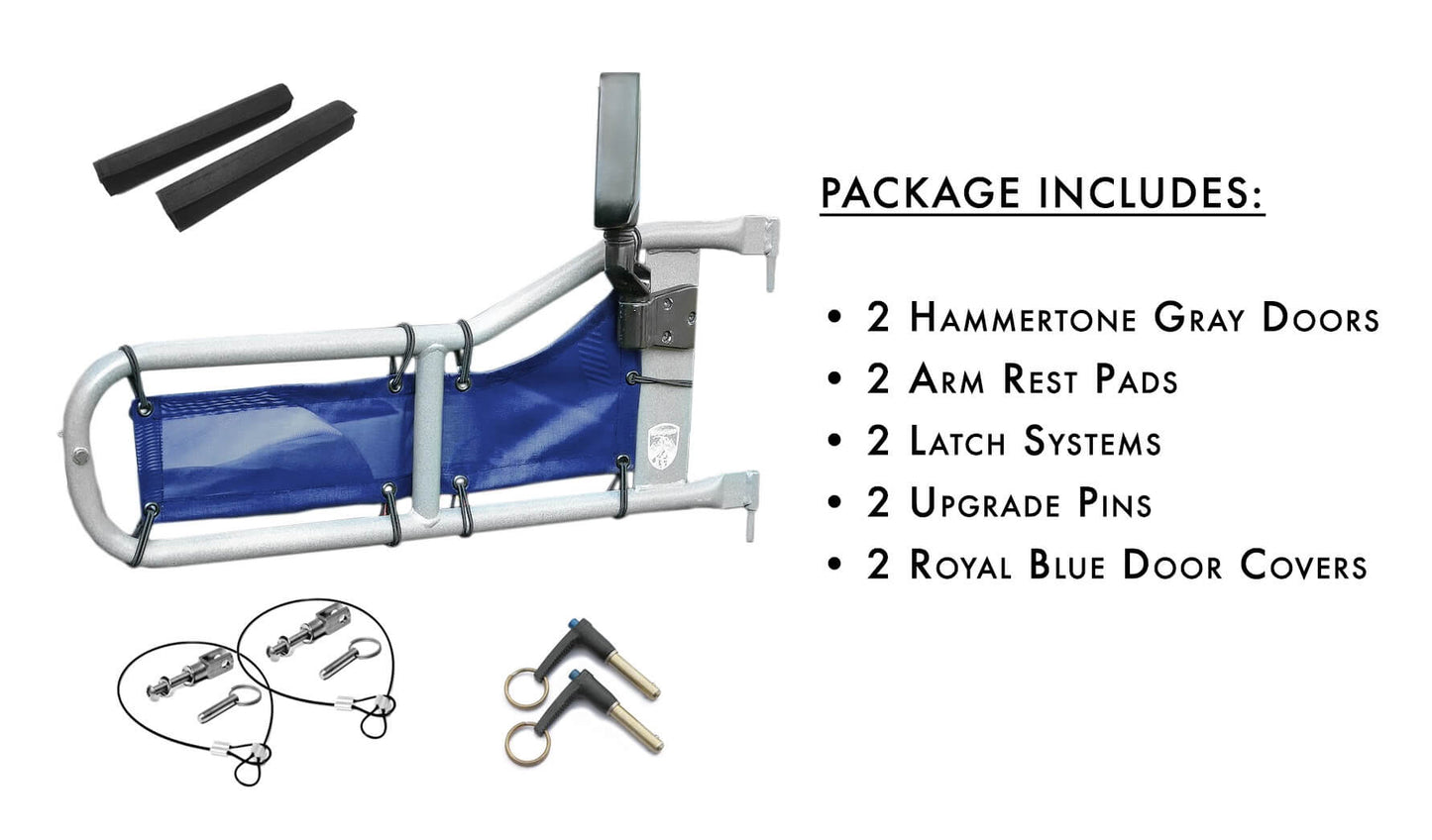 Steinjäger Doors Wrangler TJ 1997-2006 Trail, Tubular Style Gray Hammertone