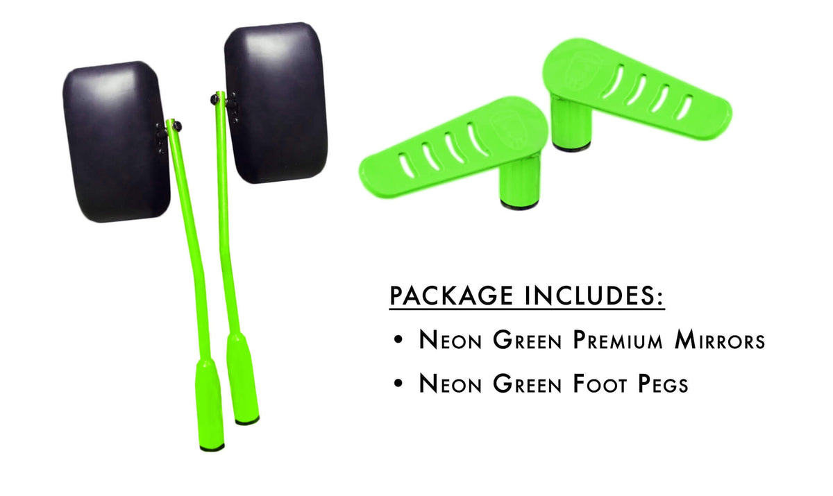 Steinjäger Exterior Accessories Wrangler JL 2018-2025 Mirror and Foot Peg Kit Neon Green
