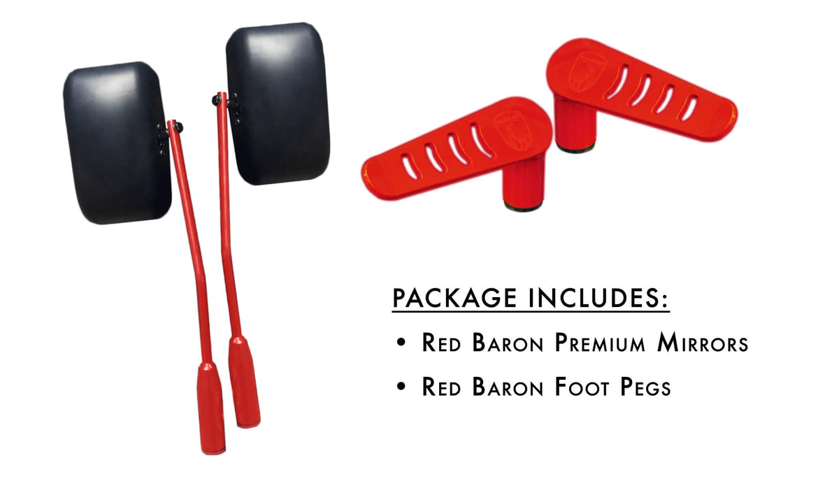 Steinjäger Exterior Accessories Gladiator JT 2019-2025 Mirror and Foot Peg Kit Red Baron