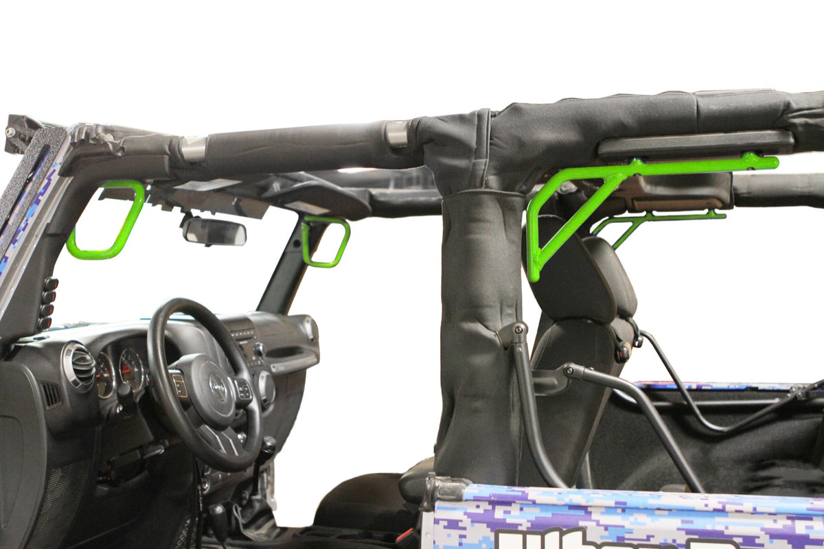 JK Two-Door Front and Rear Grab-Handle Kit - Neon Green