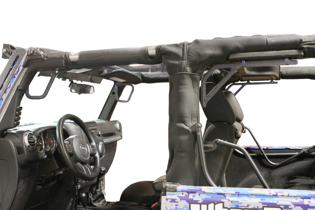 JK Two-Door Front and Rear Grab-Handle Kit - Gray Hammertone