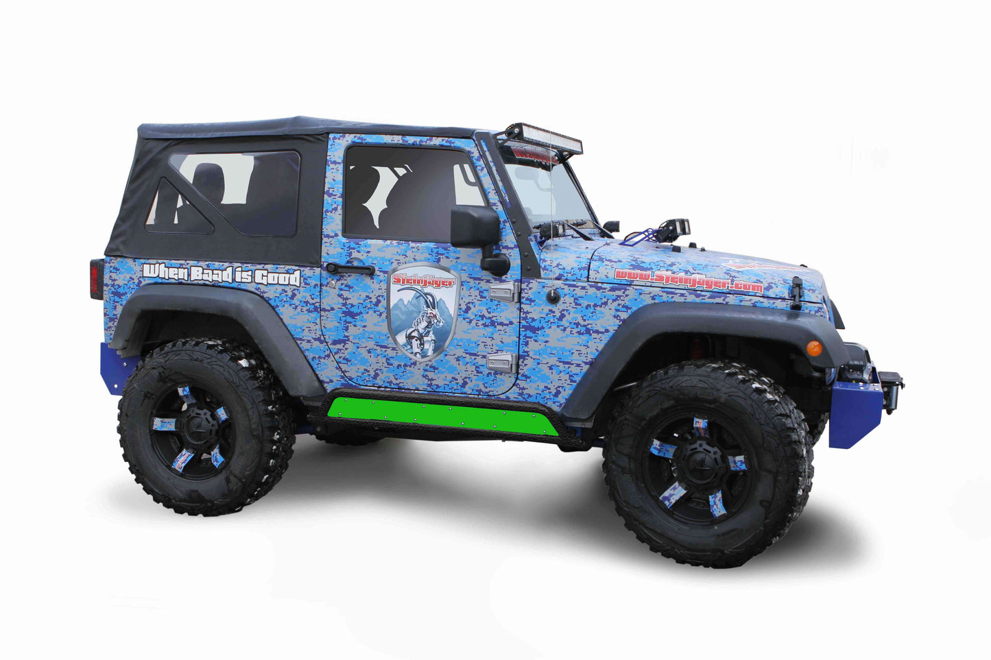 Steinjäger Armor Wrangler JK 2007-2018 Rock Sliders Inserts for 2 Door Models Neon Green