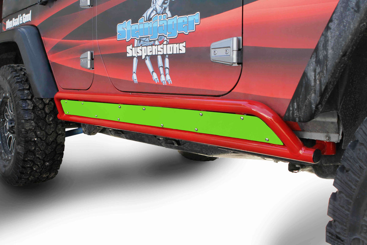 Steinjäger Armor Wrangler JK 2007-2018 Rock Sliders Inserts for 4 Door Models Neon Green