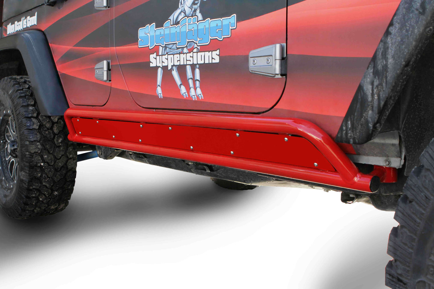 Steinjäger Armor Wrangler JK 2007-2018 Rock Sliders Inserts for 4 Door Models Red Baron