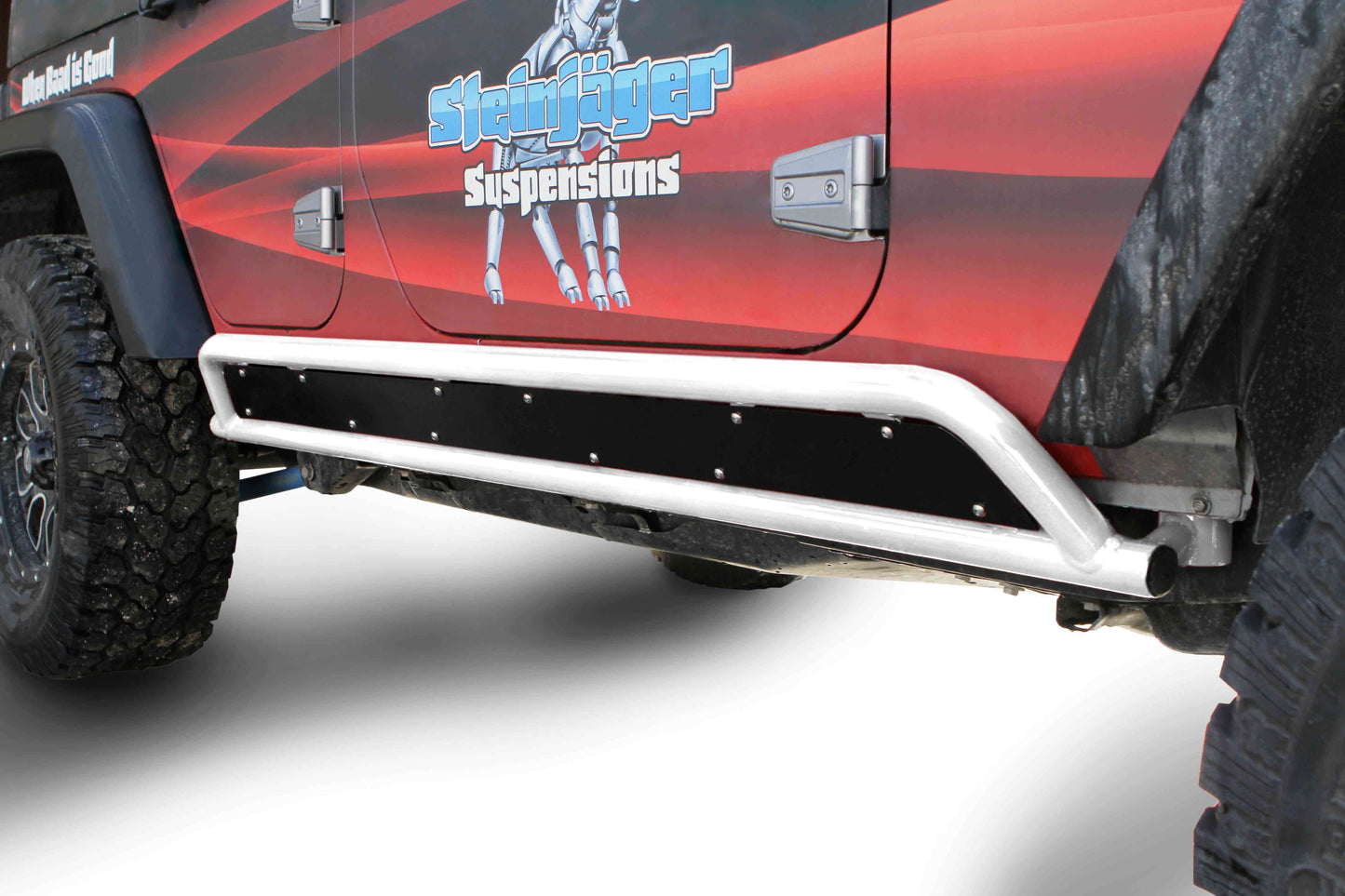 Steinjäger Armor Wrangler JK 2007-2018 Rock Sliders Phantom Frame for 4 Door Models Cloud White