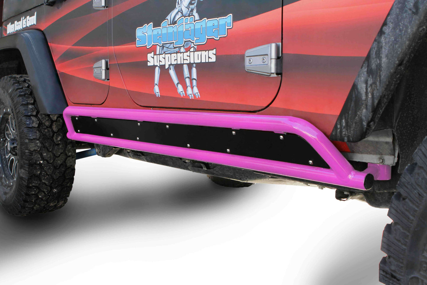 Steinjäger Armor Wrangler JK 2007-2018 Rock Sliders Phantom Frame for 4 Door Models Pinky