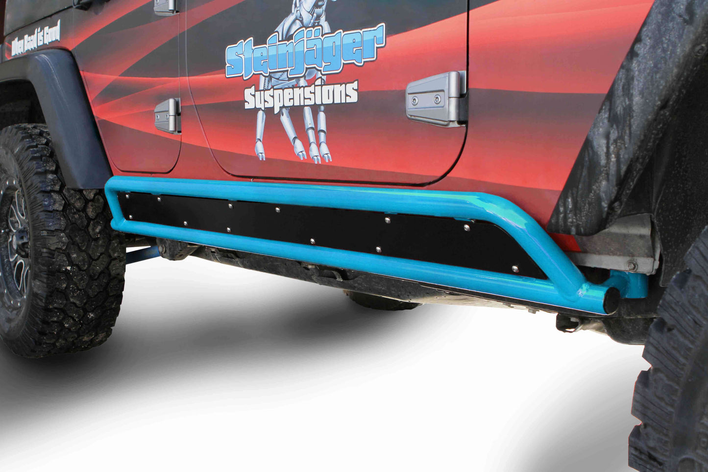 Steinjäger Armor Wrangler JK 2007-2018 Rock Sliders Phantom Frame for 4 Door Models Playboy Blue