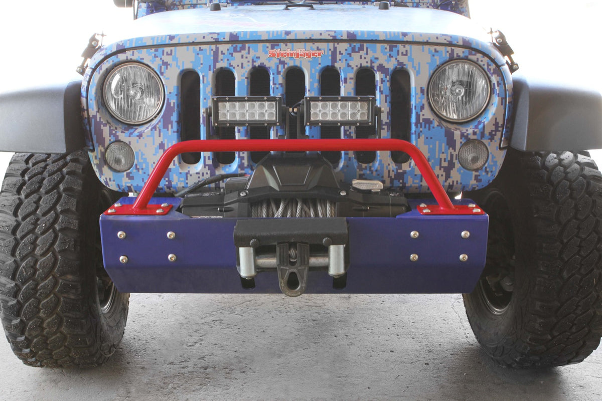 JK Short Bumper-Mounted Light Bracket - Red Baron