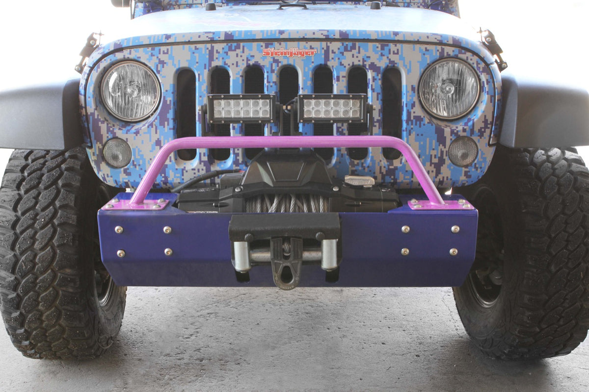 JK Short Bumper-Mounted Light Bracket - Pinky