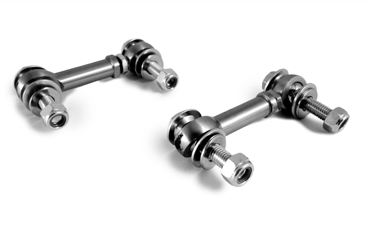Sway Bar End Links - Without Drop Clevises - M12 x 1.75 - 119mm Long - Chrome Moly Heims - Chrome Plated