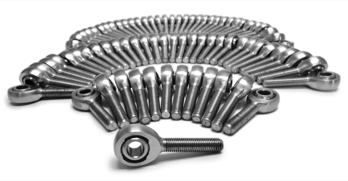 Rod Ends - Inch Male - 3/8-24 RH - Chrome Moly Housing, Nylon Race - 80 Pack
