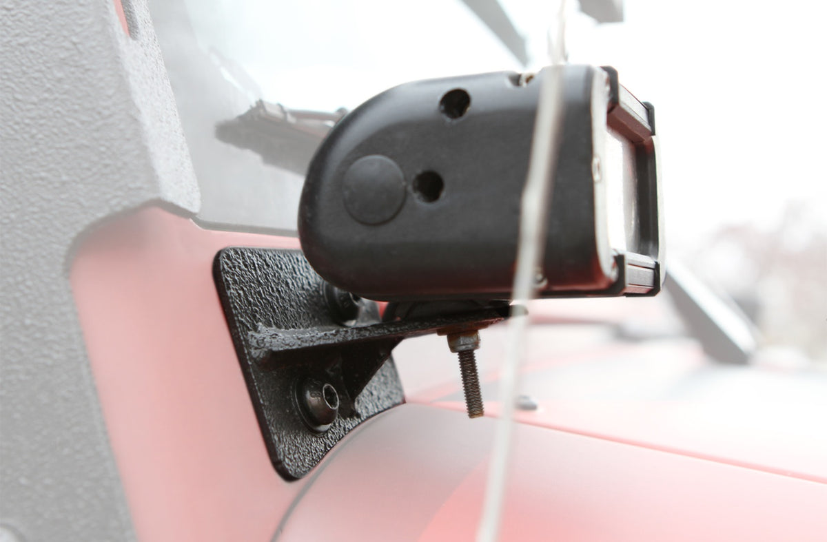 JK Lower Windshield LED Light Kit - Classic Finishes - Texturized Black