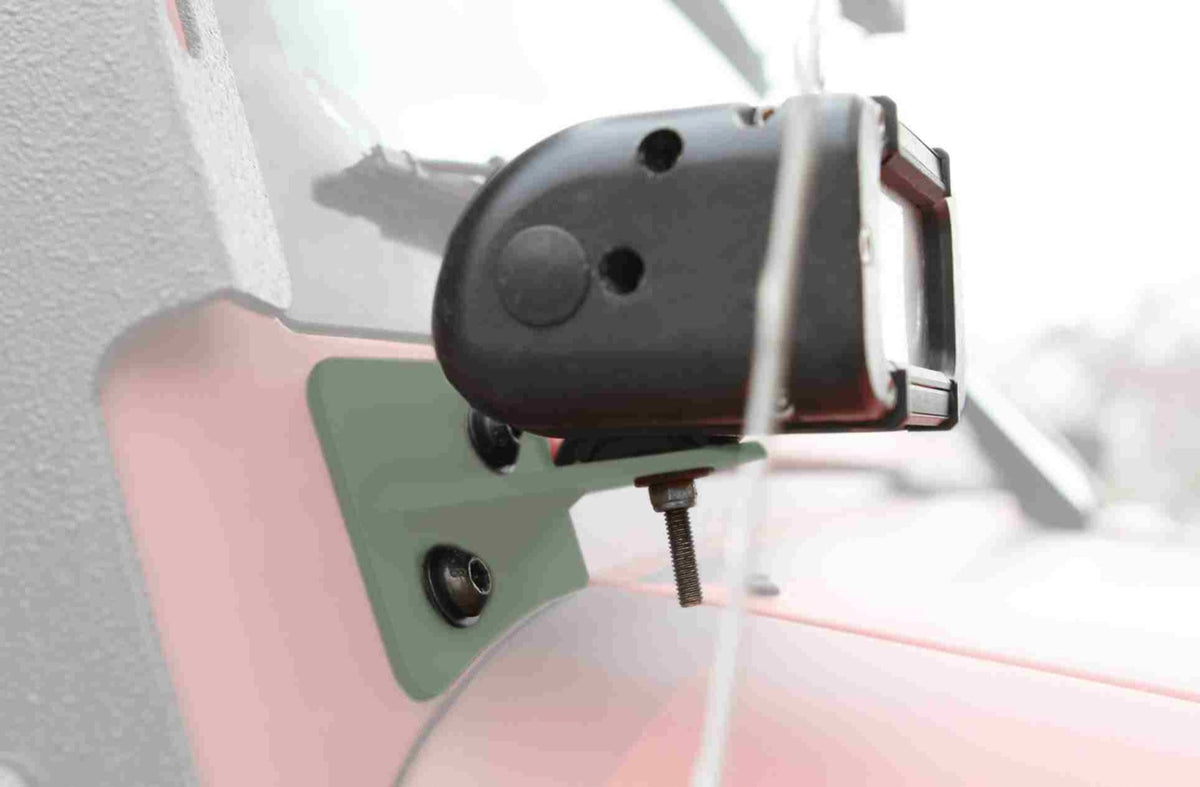 JK 1/8-Inch Lower-Windshield Light Mounts - Locas Green