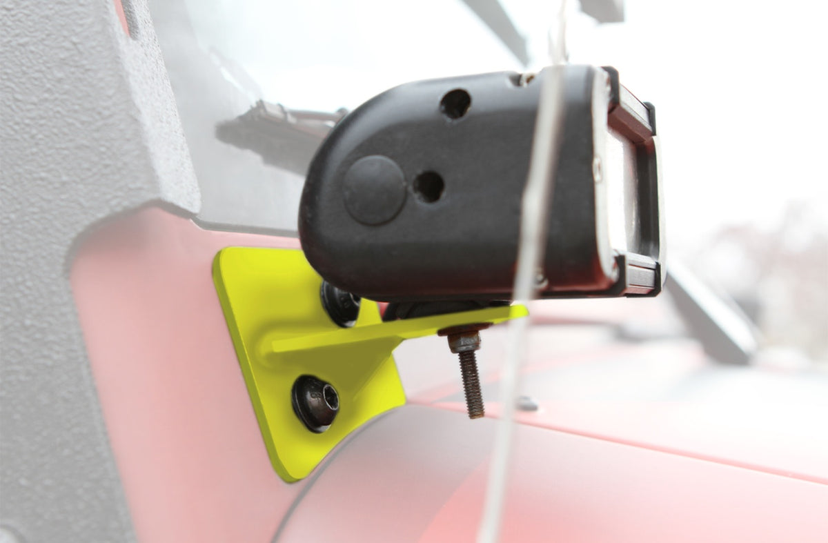 JK Lower Windshield LED Light and Bracket Kit - Lemon Peel