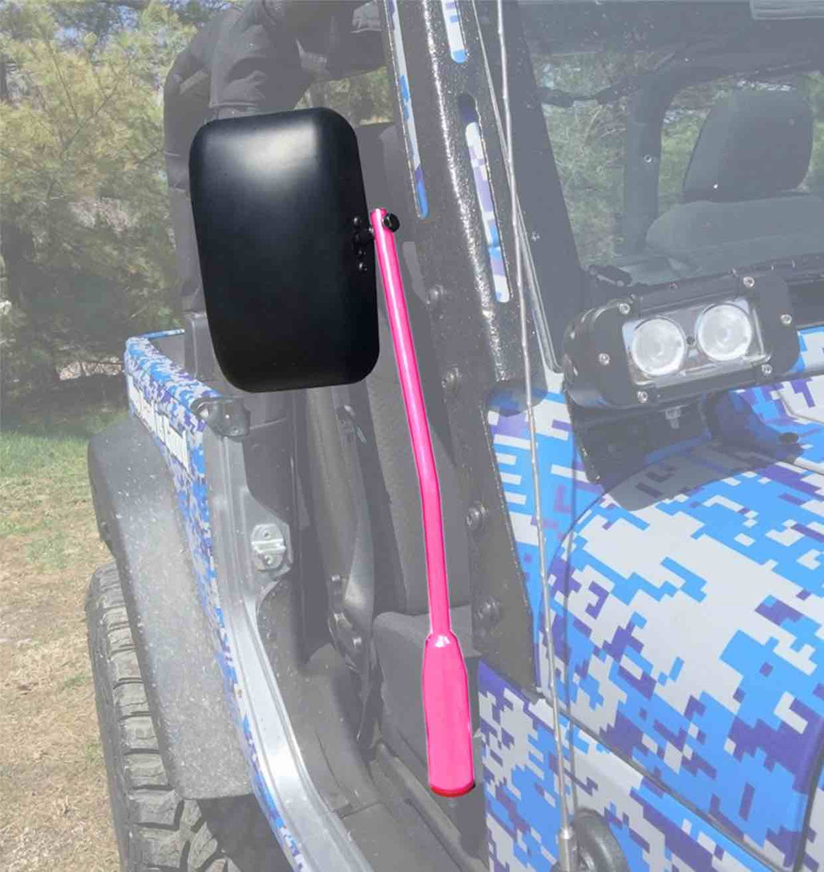 Steinjäger Exterior Accessories Wrangler JL 2018 to Present Mirrors Door Hinge Mount, Isolated Hot Pink