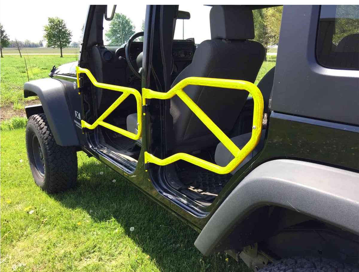 Steinjäger Doors Wrangler JK 2007-2018 Trail, Tubular Style Front and Rear Doors Neon Yellow