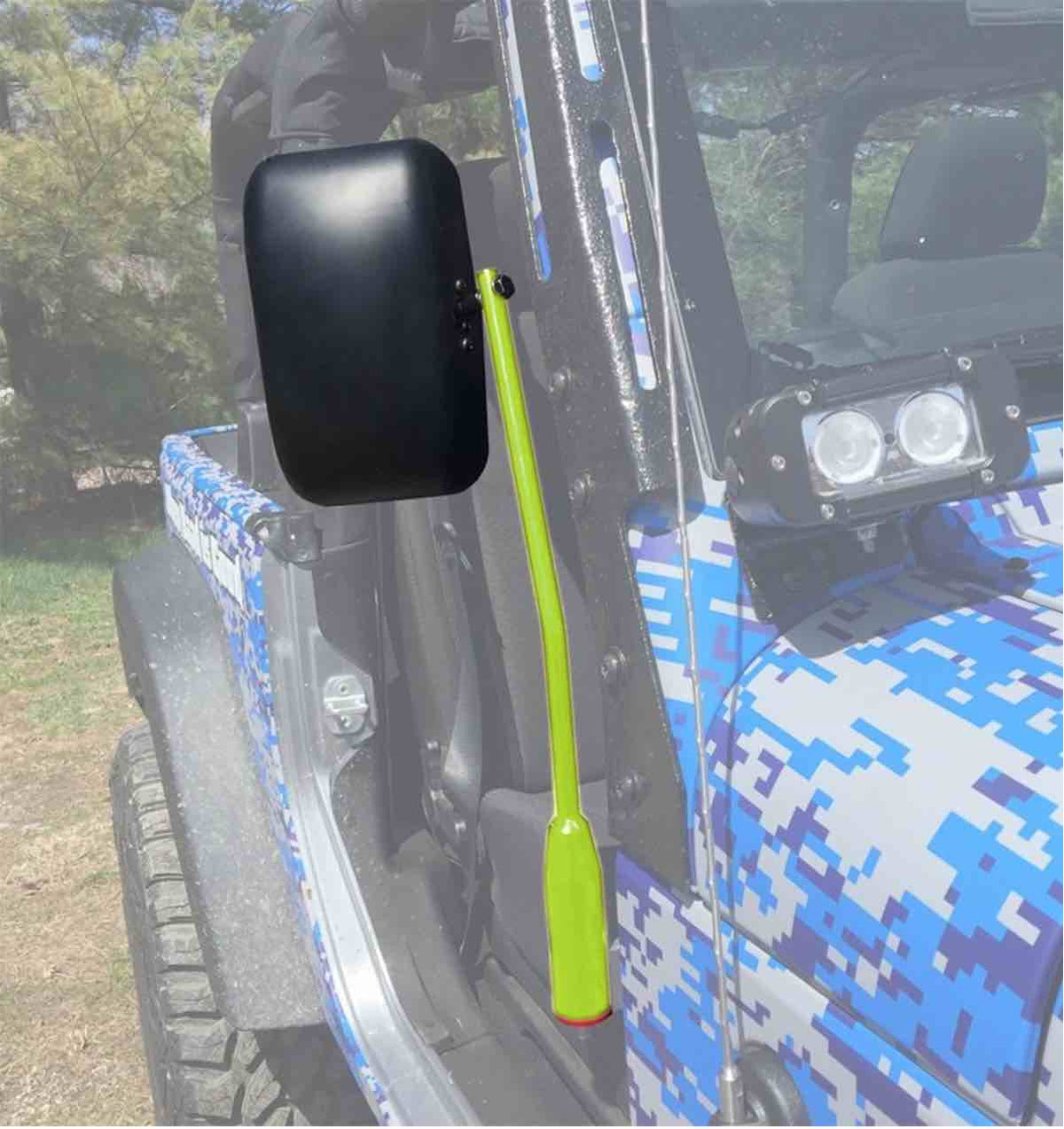 Steinjäger Exterior Accessories Gladiator JT 2019 to Present Mirrors Door Hinge Mount, Isolated Gecko Green